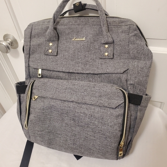 LOVEVOOK Laptop Backpack/top handle Bag Grey, Versatile, Business Casual - Picture 12 of 13